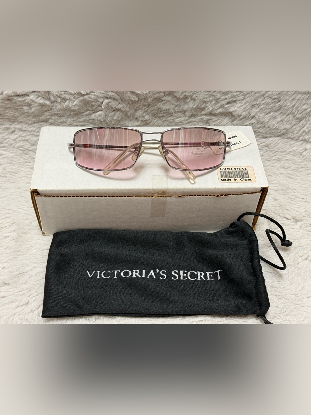 Victoria's Secret Silver Frame Sunglasses with Pink Lenses